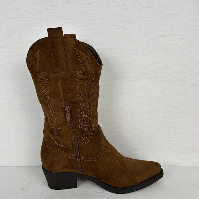 Gave suèdine cowboylaars lichtbruin