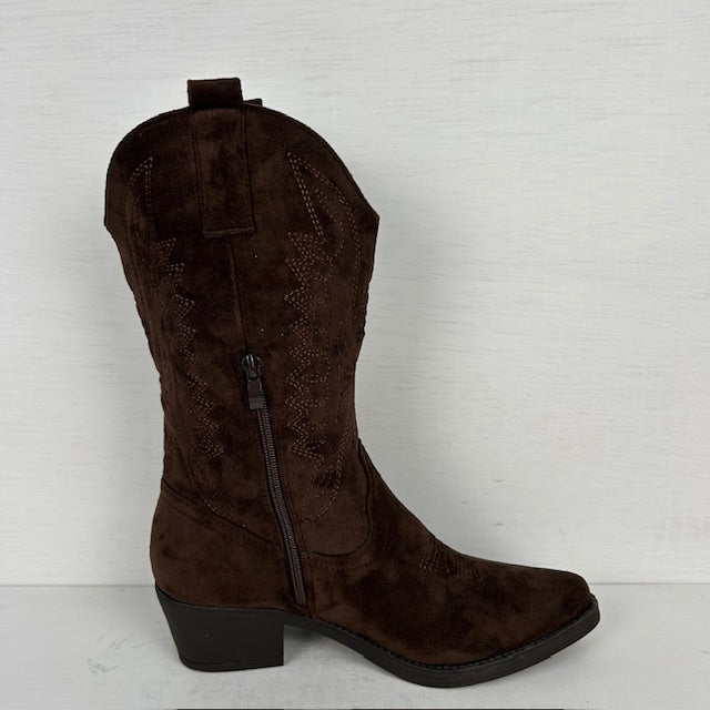 Gave suèdine cowboylaars bruin