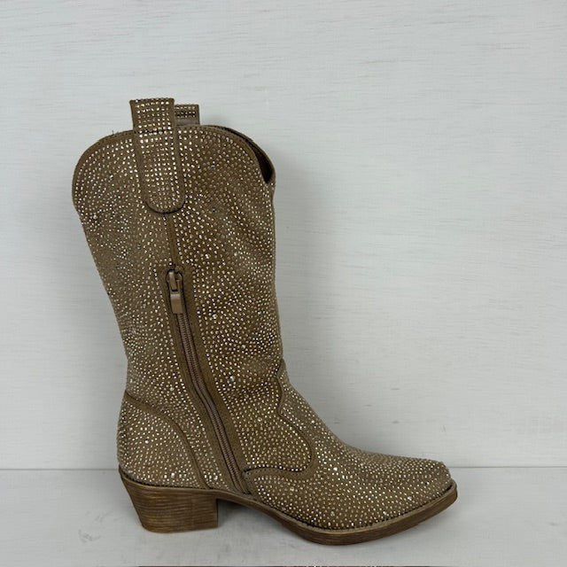 Shiny cowboylaarzen khaki