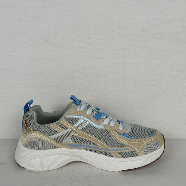 Posh by Poelman trendy sneakers white with blue combination