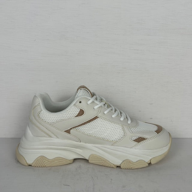 Posh by Poelman gigi sneakers white with beige combination