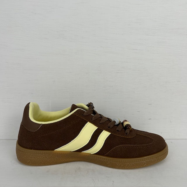 Retro sneakers met leuke details bruin