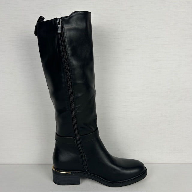 Laarzen met elastiek en gouden details zwart