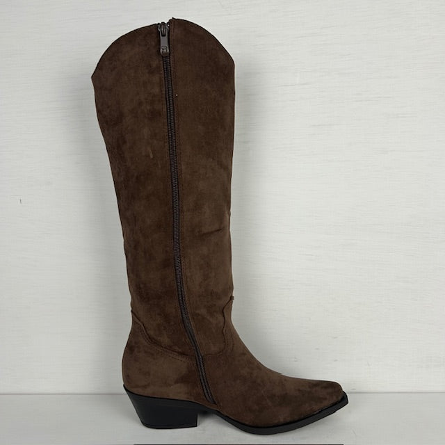 Leuke hoge suèdine cowboylaarzen bruin