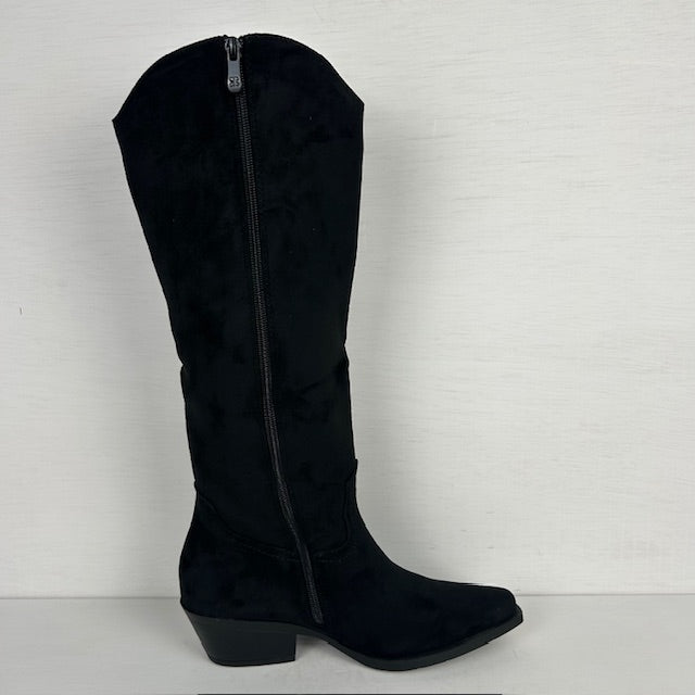Leuke hoge suèdine cowboylaarzen zwart