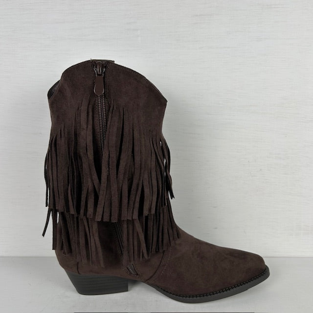 Trendy cowboylaarzen met franjes bruin