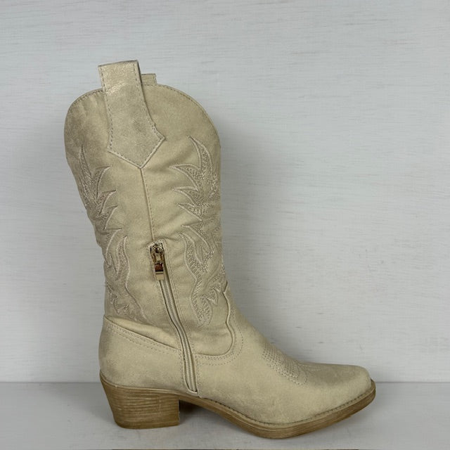Cowboylaars met stiksel licht goud