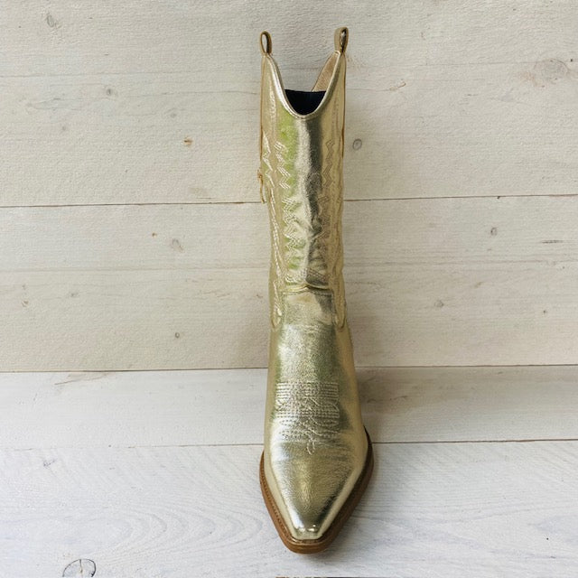 Gave metallic cowboylaarzen goud