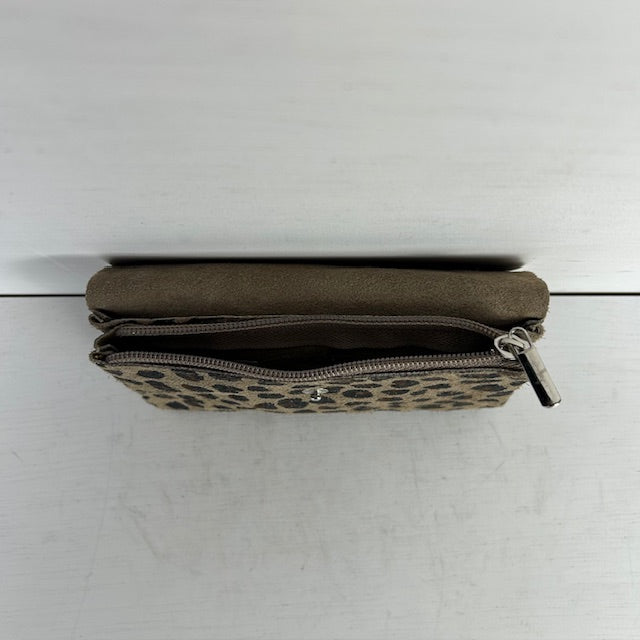 Real leather portemonnee panter taupe