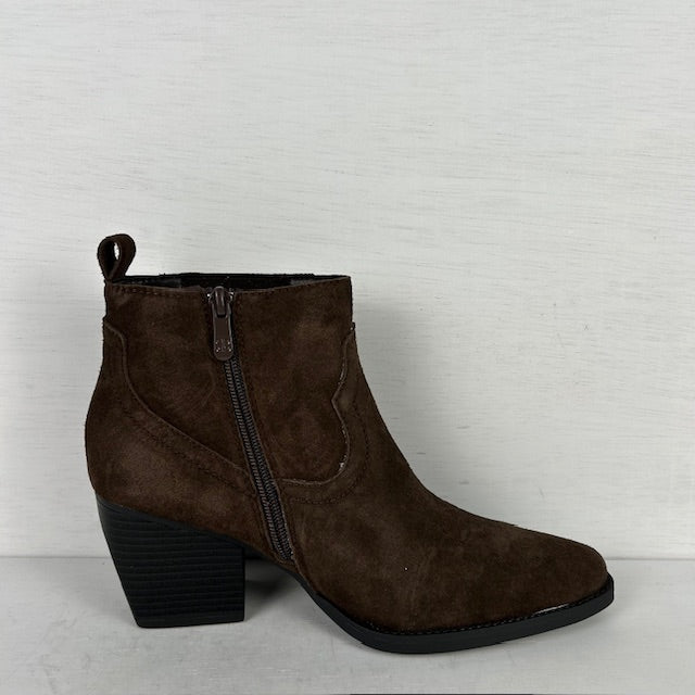 Real leather cowboylaarsje met leuk design bruin