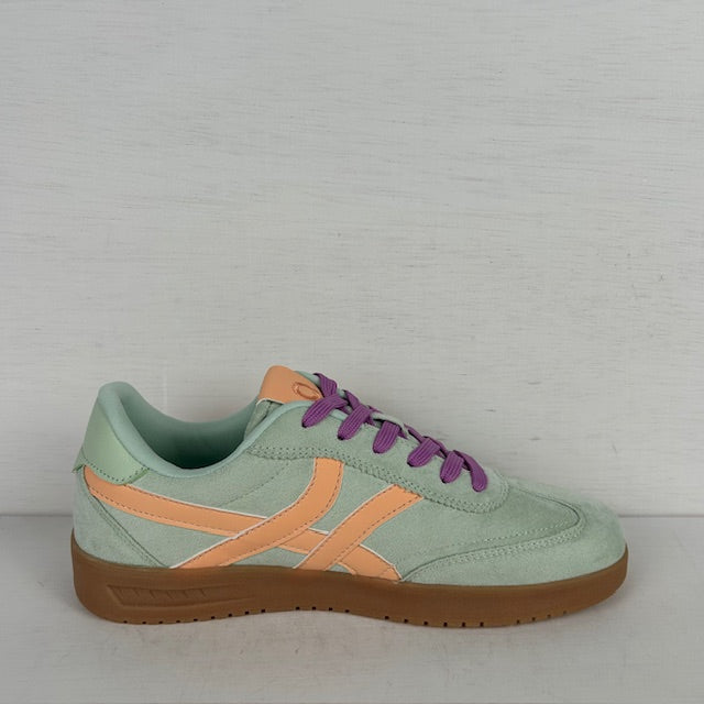 Posh by Poelman retro sneakers green with combination