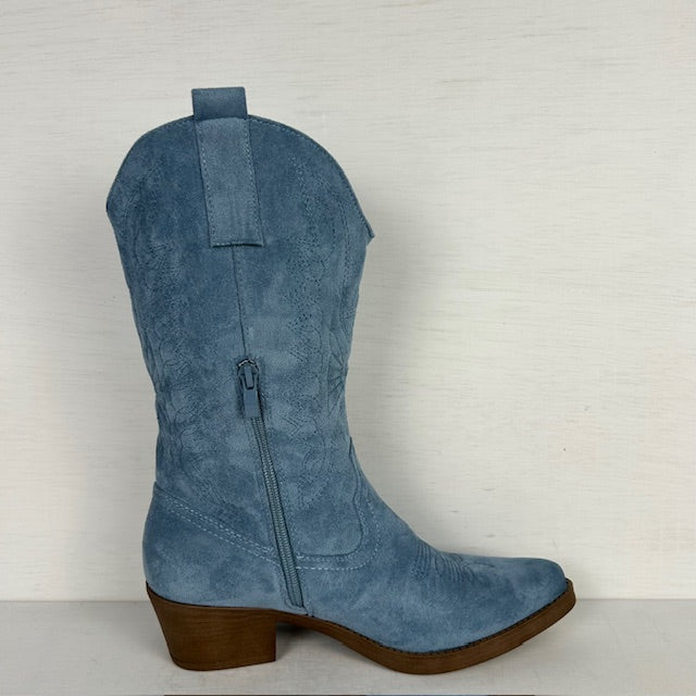 Gave suèdine cowboylaars blauw