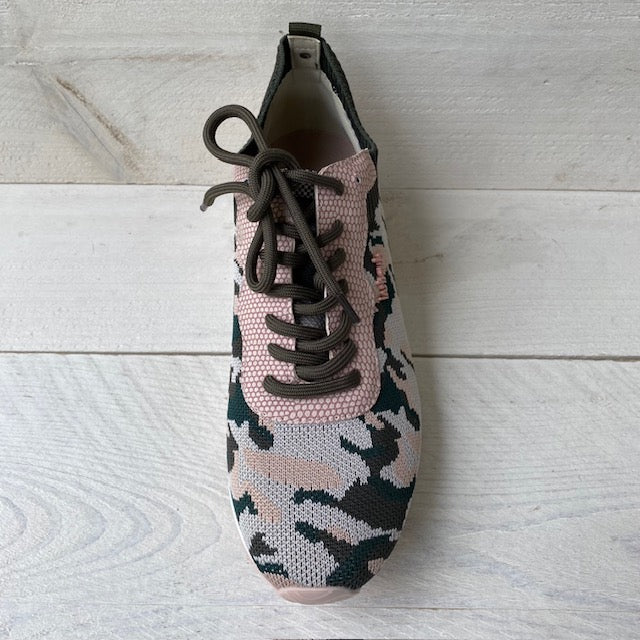 La Strada sneakers nude-kaki knitted camouflage 2101400
