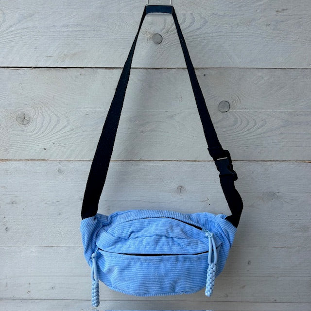 Ribbel crossbody tasje blauw