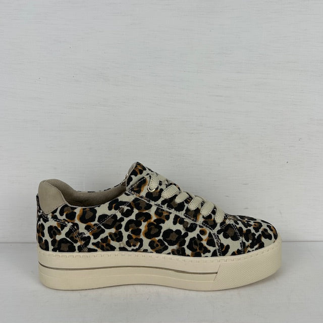 Jana sneakers met ritsje beige leopard