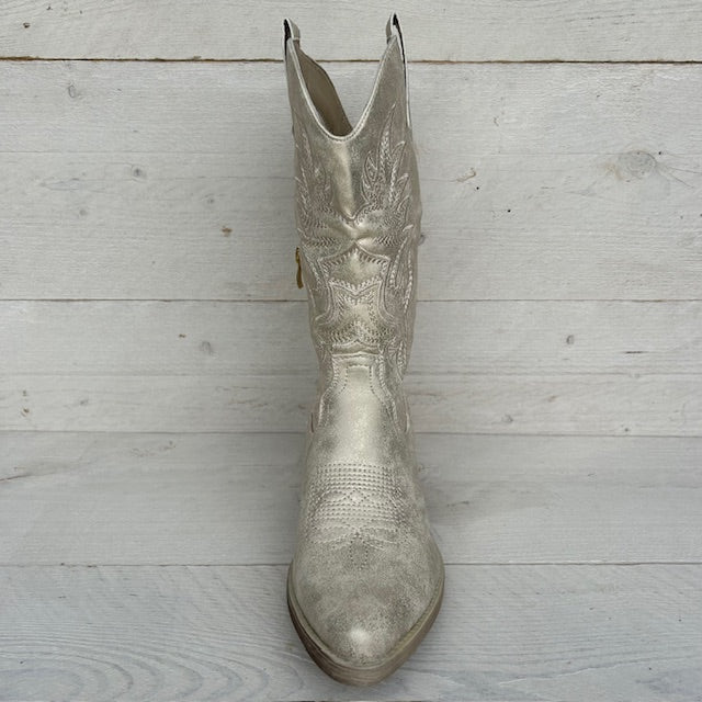 Cowboylaars met stiksel licht goud
