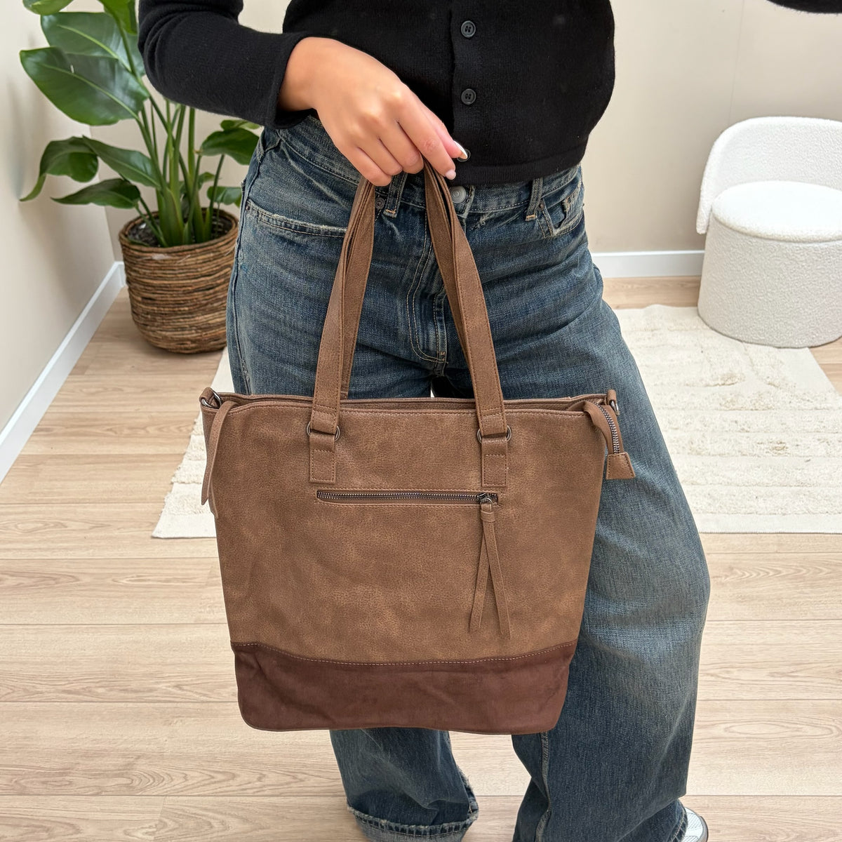 Camel Schoudertas / Shopper Clever