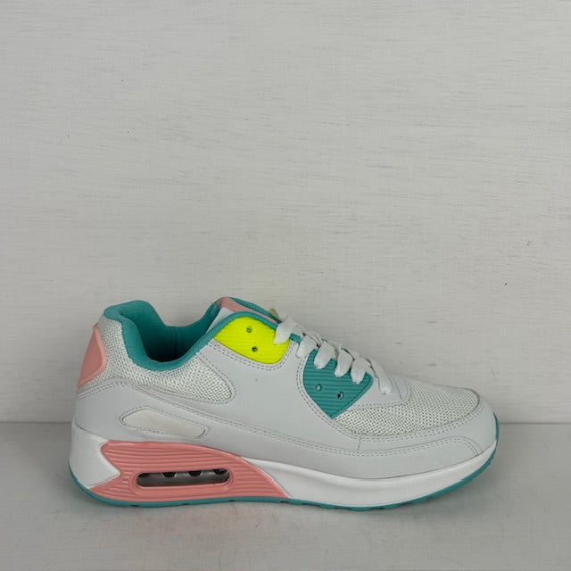 Air sneakers wit groen roze