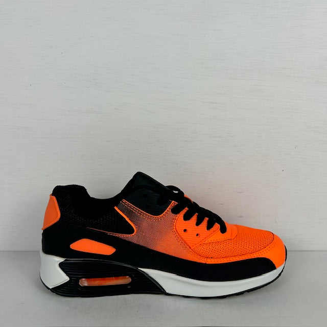 Air sneakers oranje zwart (verkrijgbaar van maat 36 t/m maat 45)