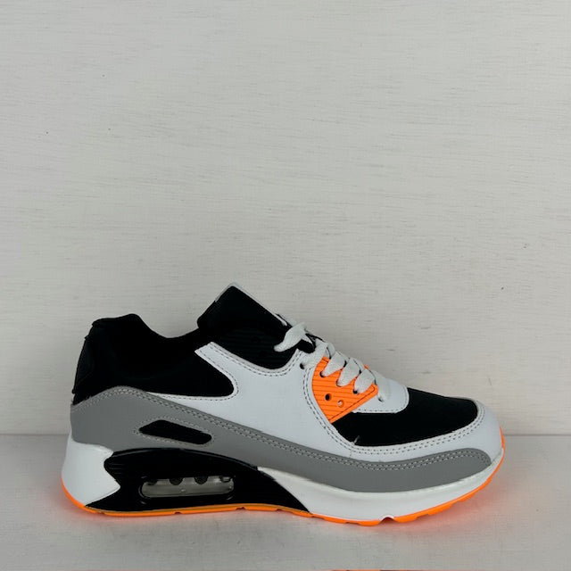 Air sneakers zwart oranje (verkrijgbaar van maat 36 t/m maat 45)