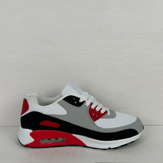Air sneakers wit zwart rood (verkrijgbaar van maat 36 t/m maat 46)