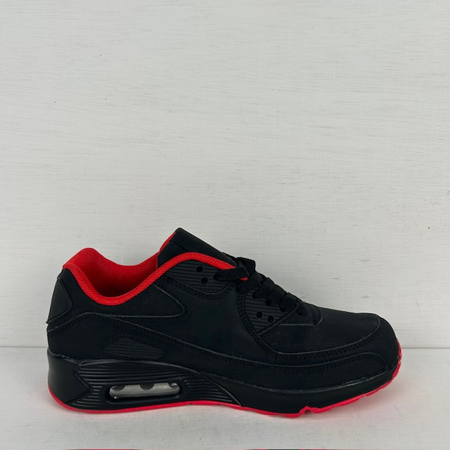 Air sneakers zwart rood (verkrijgbaar van maat 36 t/m maat 45)