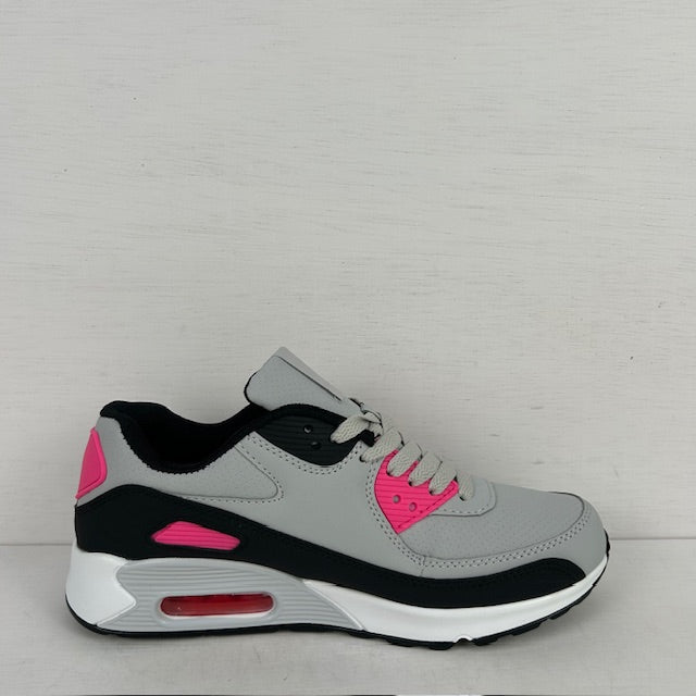 Air sneakers grijs zwart roze