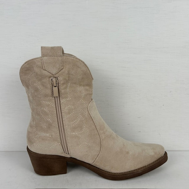 Suèdine cowboylaarsje beige