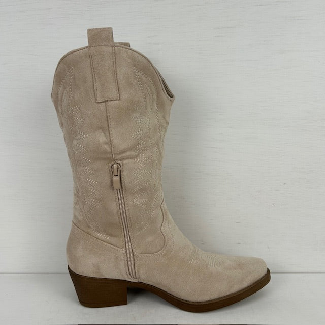 Gave suèdine cowboylaars beige