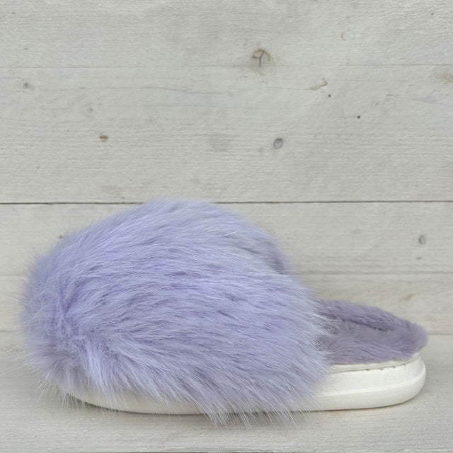 Furry pantoffels paars
