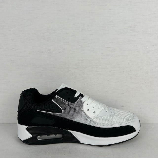 Leuke air sneakers wit zwart (verkrijgbaar van maat 36 t/m maat 45)