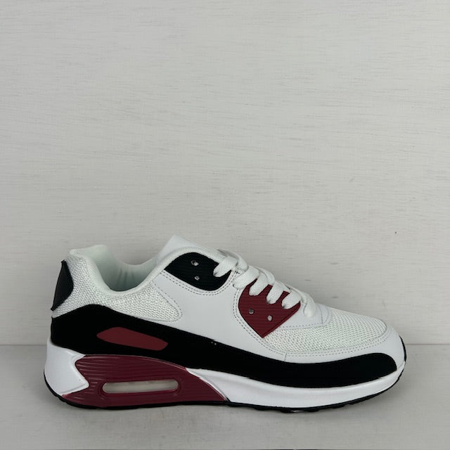 Gave air sneakers wit donkerrood (verkrijgbaar van maat 40 t/m maat 45)