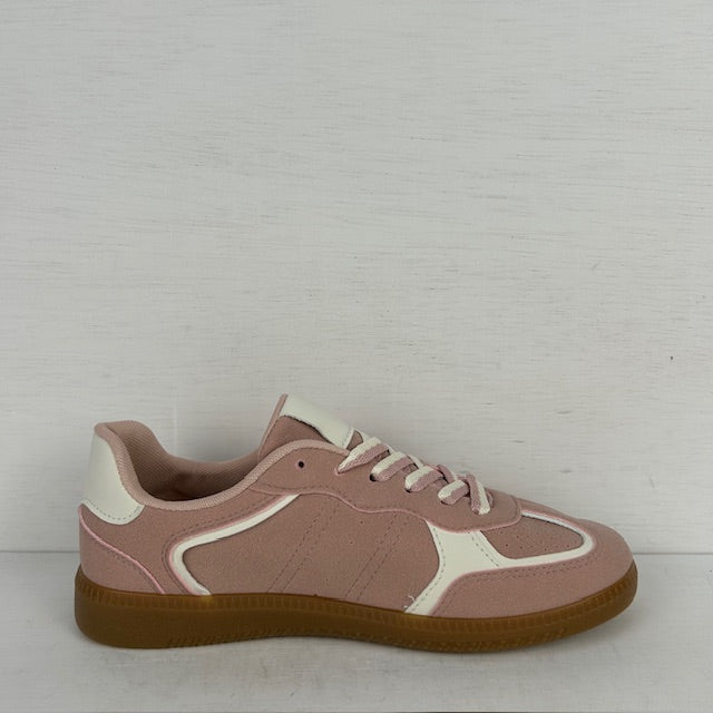 Retro sneakers met witte details roze
