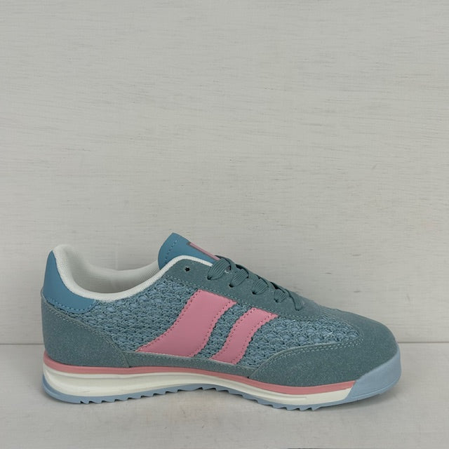 Casual sneakers met gevlochten motief blauw