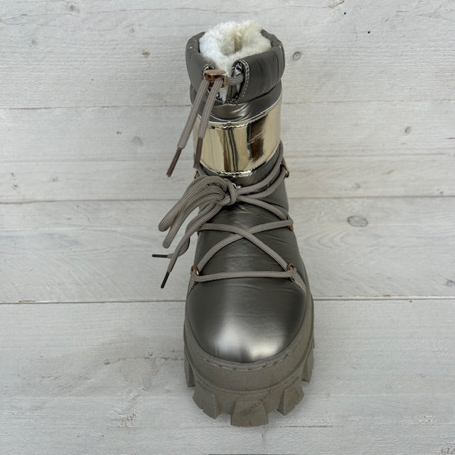Metallic snowboots goud