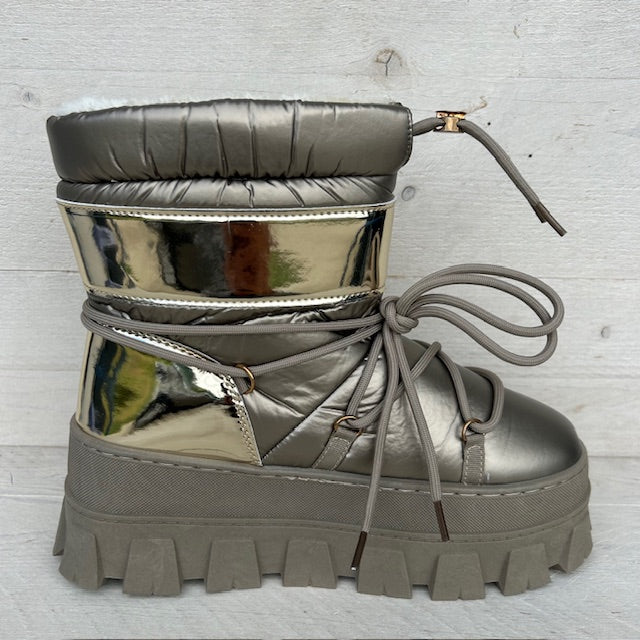 Metallic snowboots goud