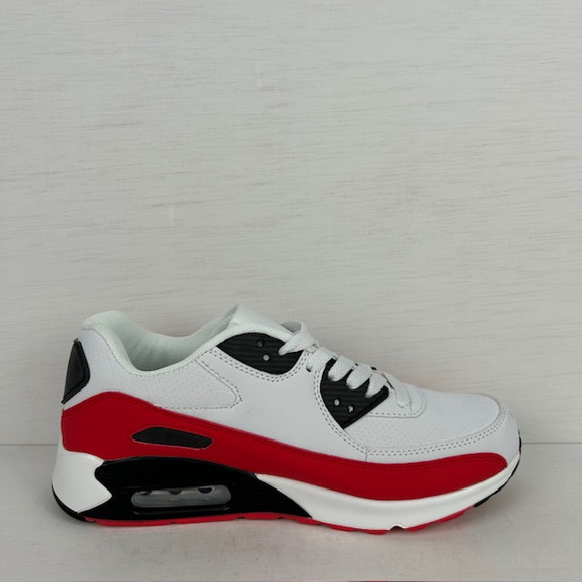 Leuke air sneakers wit rood (Verkrijgbaar van maat 36 t/m maat 46)