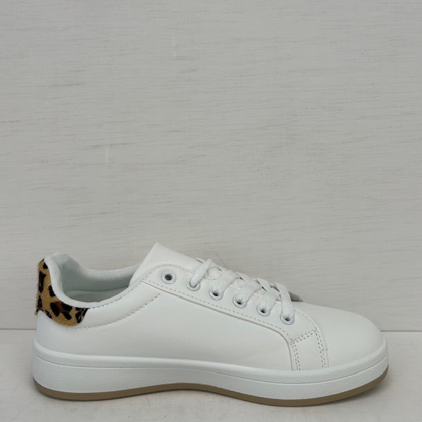 Gave sneakers met retrozool wit panter