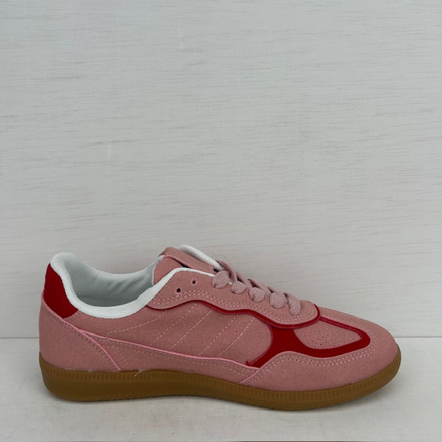 Retro sneakers met trendy design roze