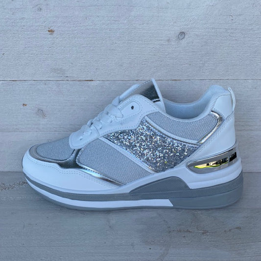 Sneakers wit met zilver