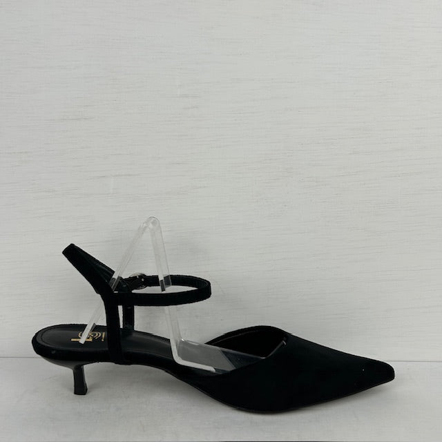 Suèdine slingbacks met hakje zwart