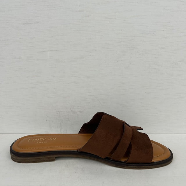 Slippers met leuk design bruin