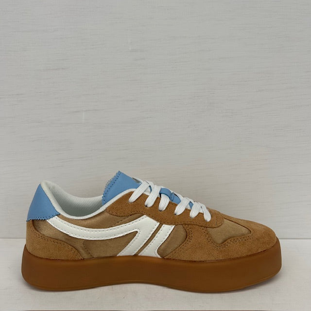Posh by Poelman retro sneakers brown with combination
