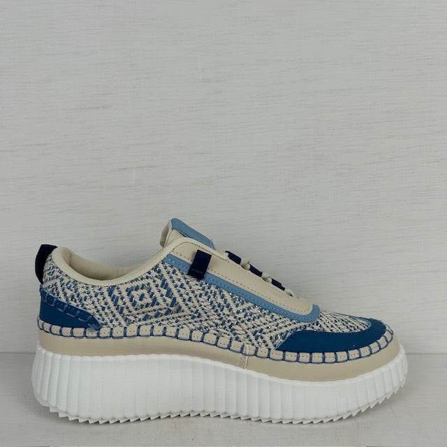 Leuke sneakers met ribbelzool blauw