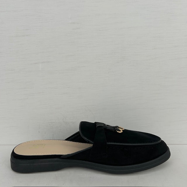 Leuke instap slippers zwart