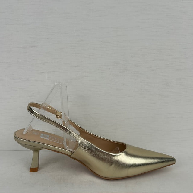 Geweldige slingbacks met hakje goud
