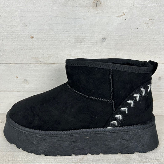 Uggies met leuk stiksel zwart