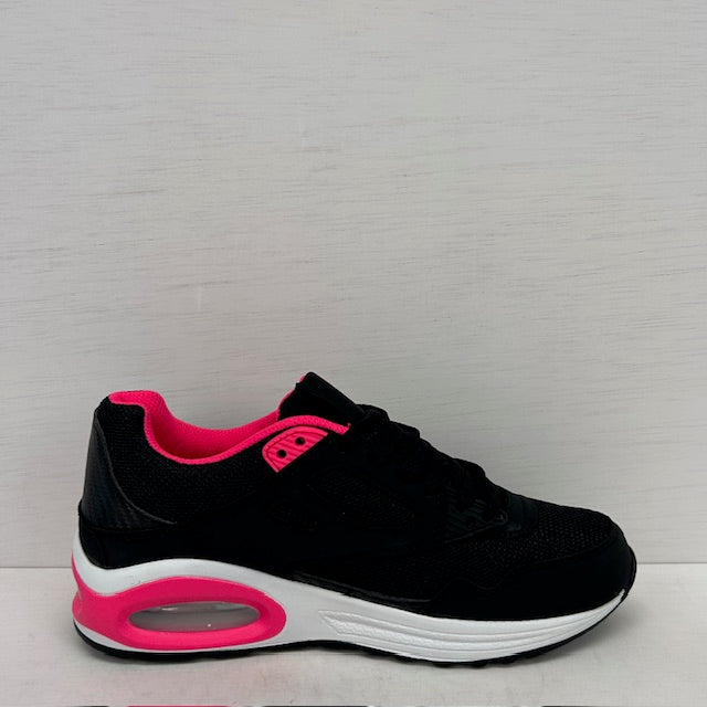 Leuke air sneakers zwart fuchsia