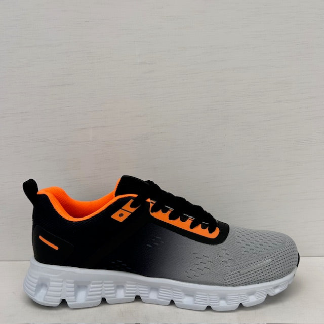 Sportieve sneakers met gave zool grijs oranje