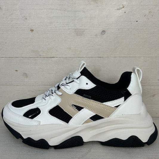 POSH by Poelman gigi sneakers wit zwart